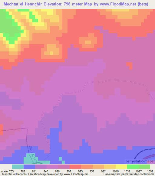 Mechtat el Hennchir,Algeria Elevation Map