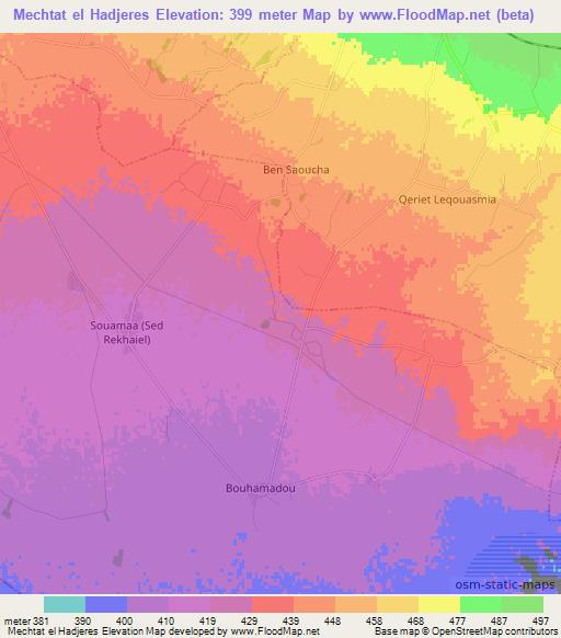 Mechtat el Hadjeres,Algeria Elevation Map