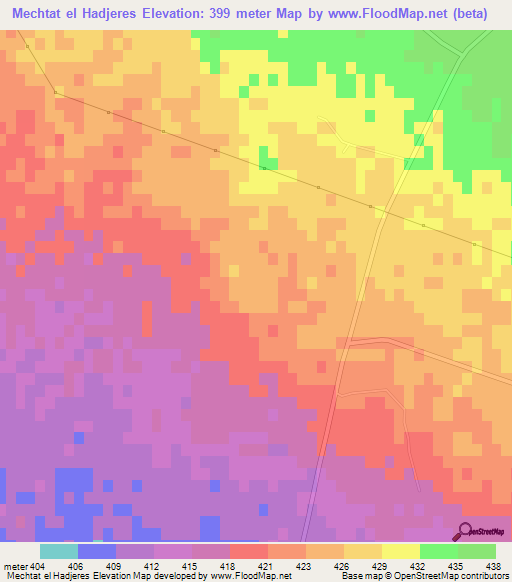 Mechtat el Hadjeres,Algeria Elevation Map