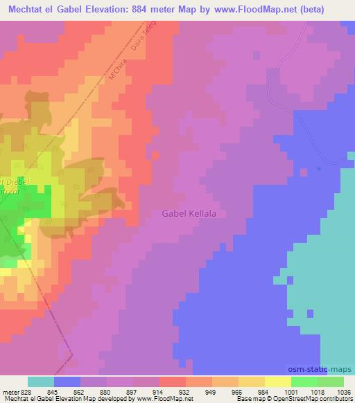 Mechtat el Gabel,Algeria Elevation Map