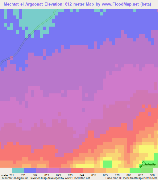 Mechtat el Argaouat,Algeria Elevation Map
