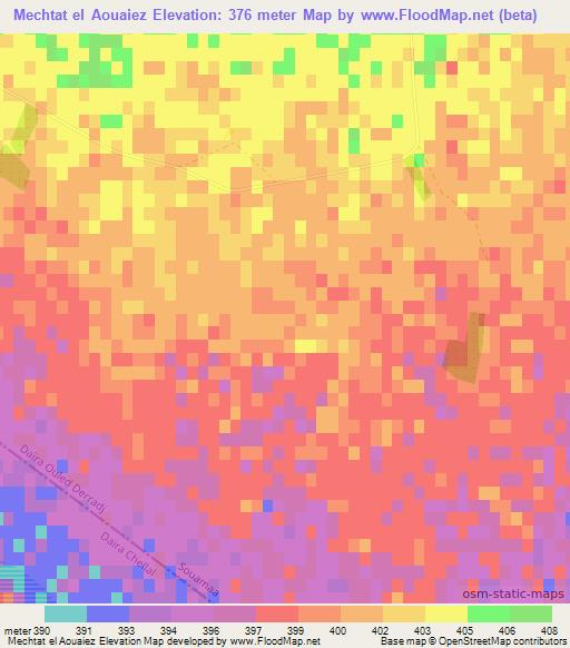 Mechtat el Aouaiez,Algeria Elevation Map