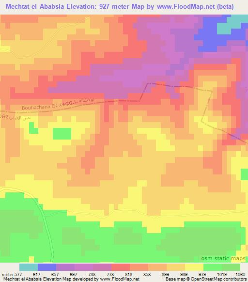 Mechtat el Ababsia,Algeria Elevation Map