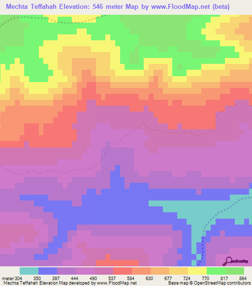 Mechta Teffahah,Algeria Elevation Map