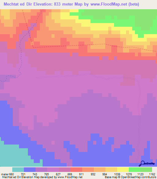 Mechtat ed Dir,Algeria Elevation Map