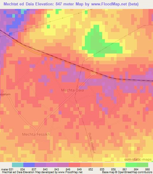Mechtat ed Daia,Algeria Elevation Map