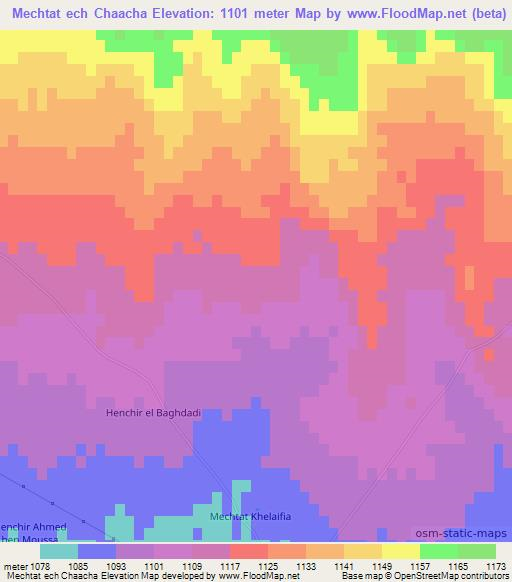Mechtat ech Chaacha,Algeria Elevation Map