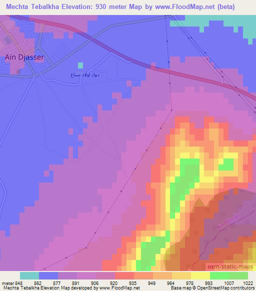 Mechta Tebalkha,Algeria Elevation Map