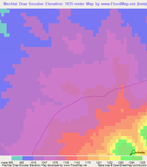 Mechtat Draa Snouber,Algeria Elevation Map
