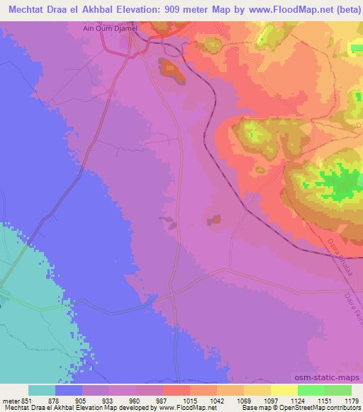 Mechtat Draa el Akhbal,Algeria Elevation Map