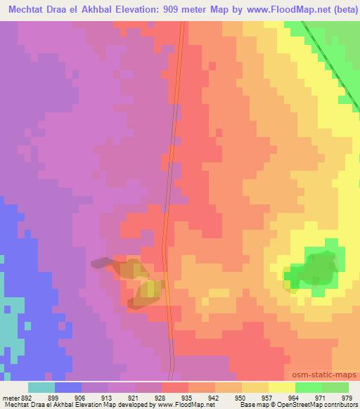 Mechtat Draa el Akhbal,Algeria Elevation Map