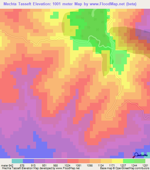Mechta Tasseft,Algeria Elevation Map