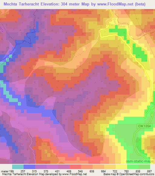 Mechta Tarheracht,Algeria Elevation Map