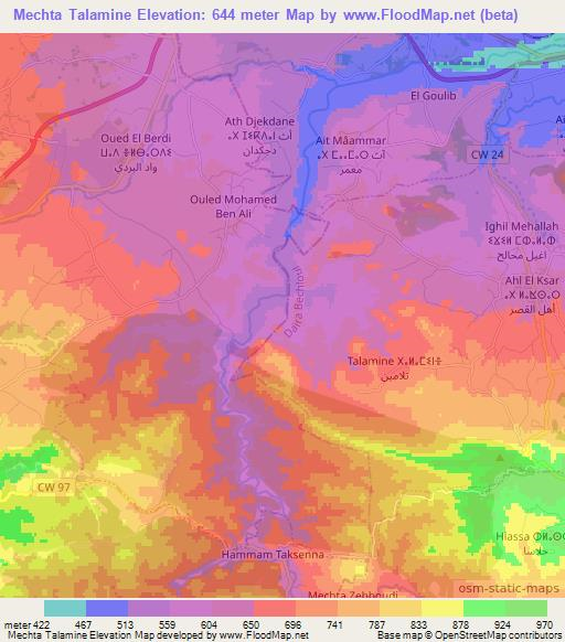 Mechta Talamine,Algeria Elevation Map