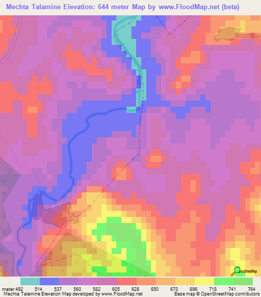 Mechta Talamine,Algeria Elevation Map