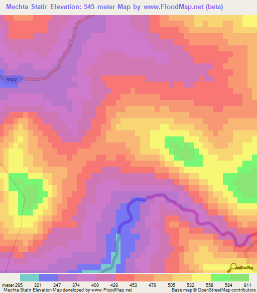 Mechta Statir,Algeria Elevation Map