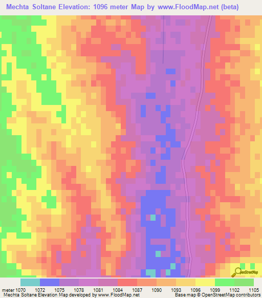 Mechta Soltane,Algeria Elevation Map