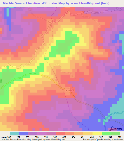 Mechta Smara,Algeria Elevation Map
