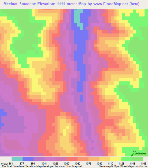 Mechtat Smadene,Algeria Elevation Map