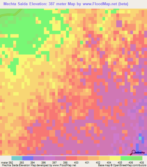 Mechta Saida,Algeria Elevation Map