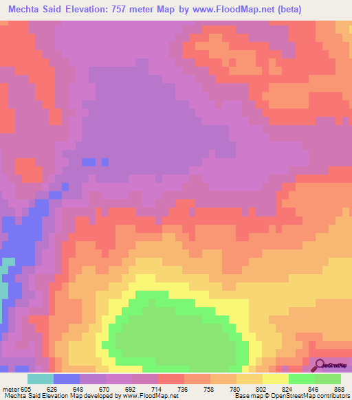 Mechta Said,Algeria Elevation Map