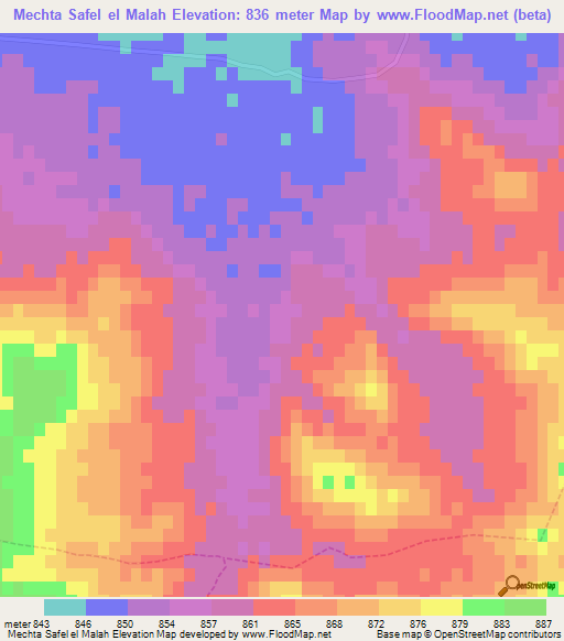 Mechta Safel el Malah,Algeria Elevation Map