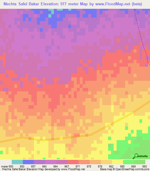 Mechta Safel Bakar,Algeria Elevation Map