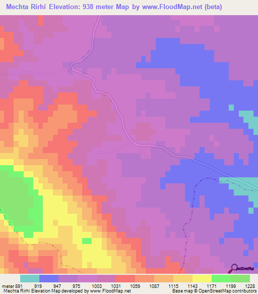 Mechta Rirhi,Algeria Elevation Map