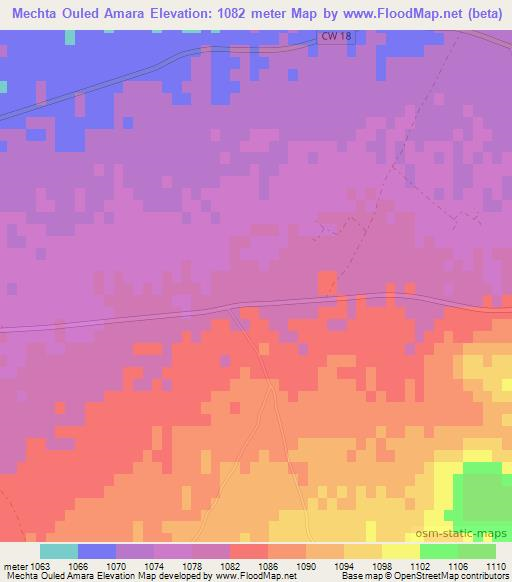 Mechta Ouled Amara,Algeria Elevation Map