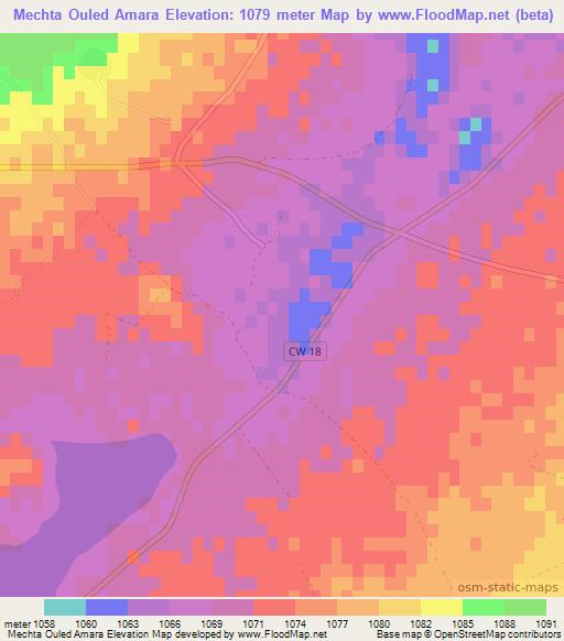 Mechta Ouled Amara,Algeria Elevation Map