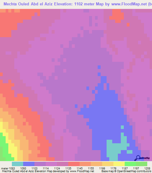 Mechta Ouled Abd el Aziz,Algeria Elevation Map
