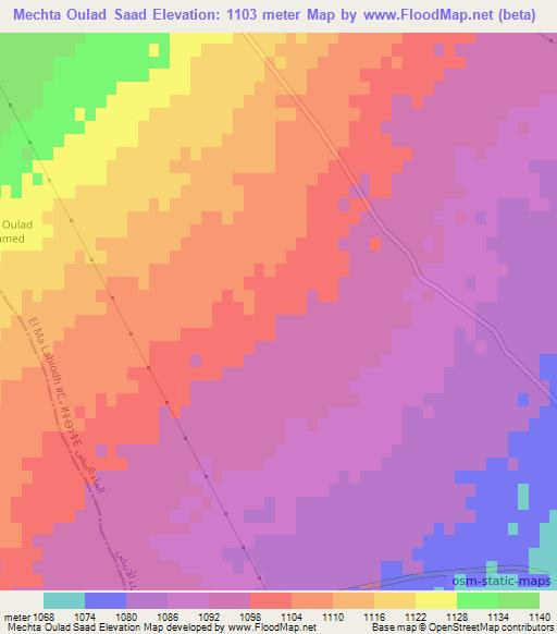Mechta Oulad Saad,Algeria Elevation Map