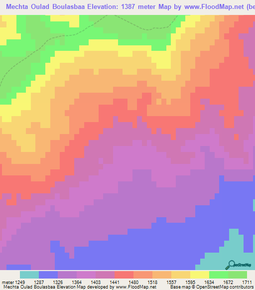 Mechta Oulad Boulasbaa,Algeria Elevation Map
