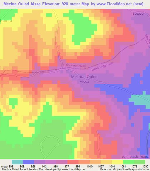 Mechta Oulad Aissa,Algeria Elevation Map
