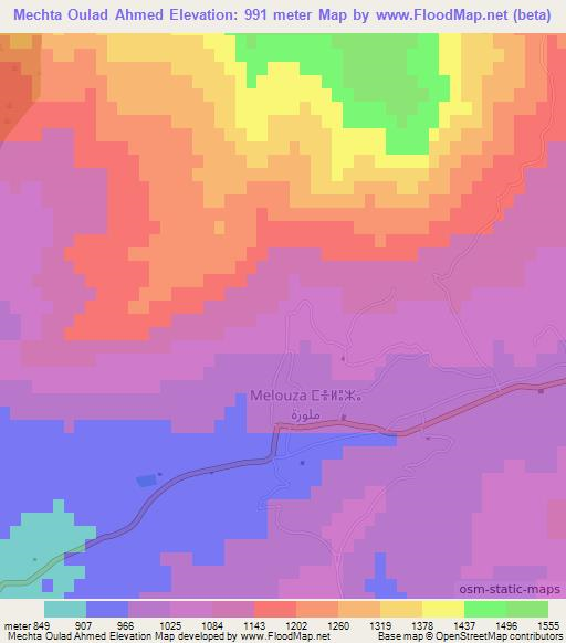 Mechta Oulad Ahmed,Algeria Elevation Map