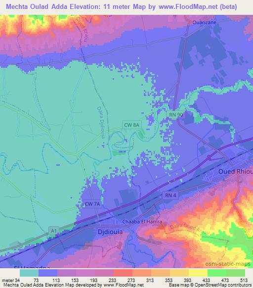 Mechta Oulad Adda,Algeria Elevation Map