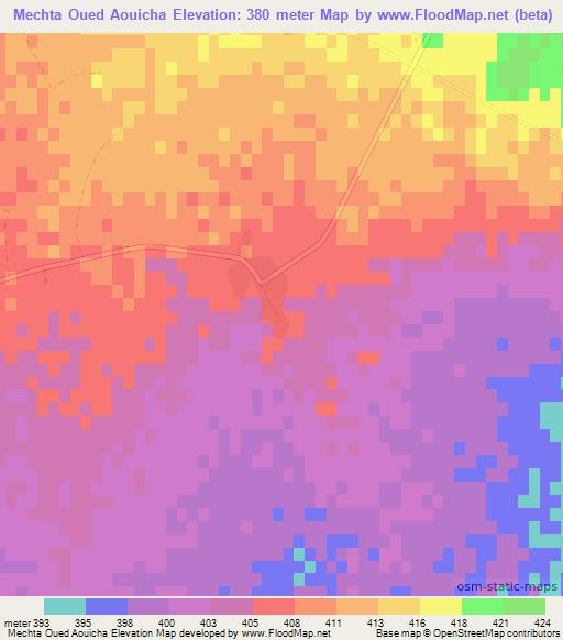 Mechta Oued Aouicha,Algeria Elevation Map
