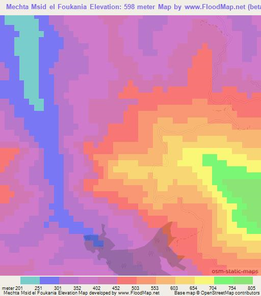 Mechta Msid el Foukania,Algeria Elevation Map