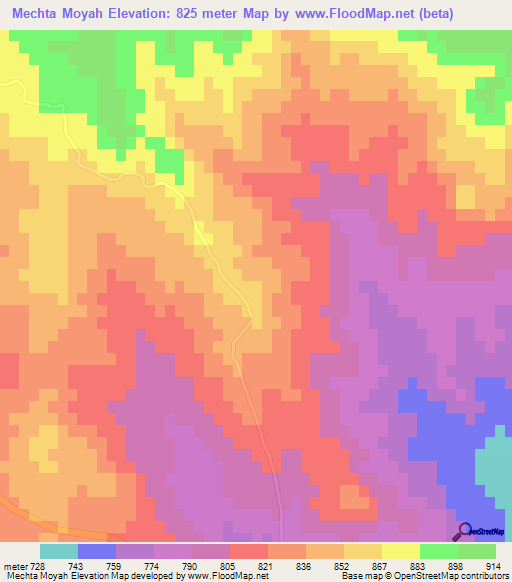 Mechta Moyah,Algeria Elevation Map
