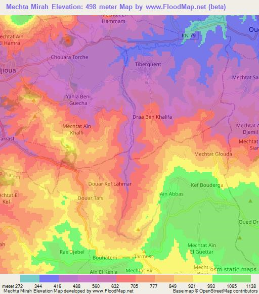 Mechta Mirah,Algeria Elevation Map