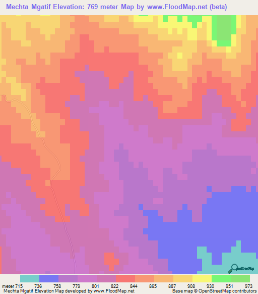 Mechta Mgatif,Algeria Elevation Map