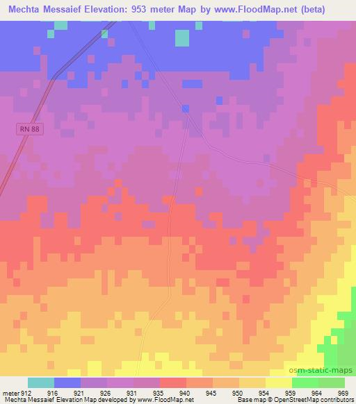 Mechta Messaief,Algeria Elevation Map