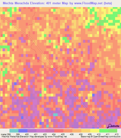 Mechta Merachda,Algeria Elevation Map