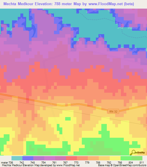 Mechta Medkour,Algeria Elevation Map