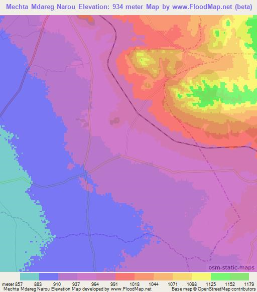 Mechta Mdareg Narou,Algeria Elevation Map