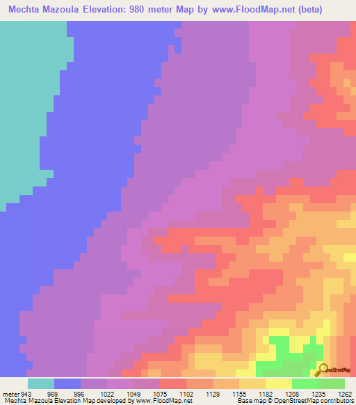 Mechta Mazoula,Algeria Elevation Map