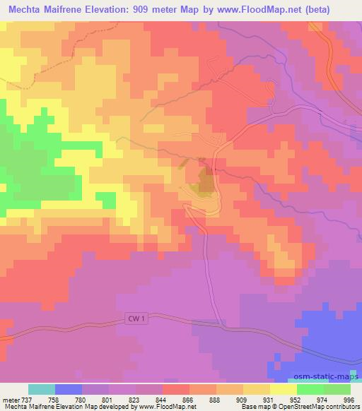 Mechta Maifrene,Algeria Elevation Map