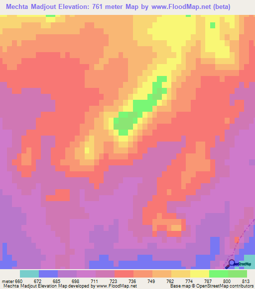 Mechta Madjout,Algeria Elevation Map