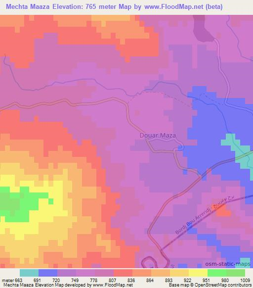 Mechta Maaza,Algeria Elevation Map