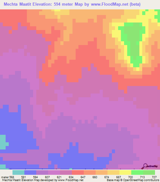 Mechta Maatit,Algeria Elevation Map